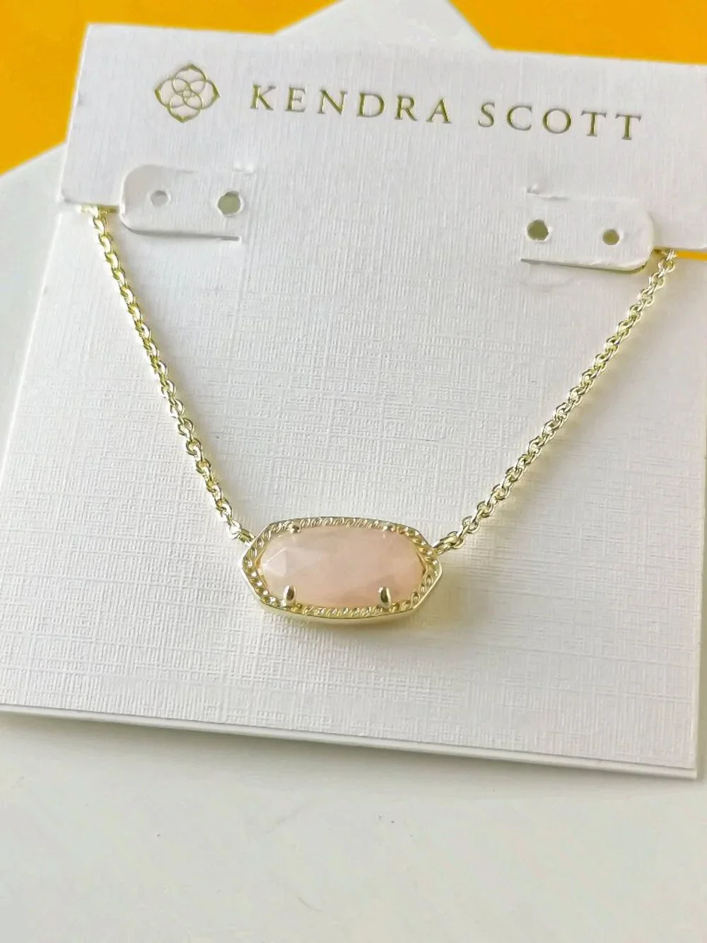 Elisa Gold Rose Quartz Necklace by Kendra Scott - Picture 1 of 3